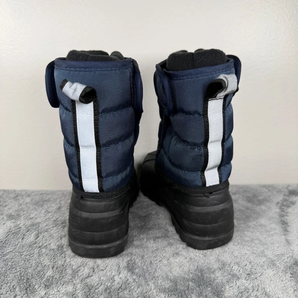 Polo Ralph Lauren Snow Boots Kids Size 7 Navy Quilted Fleece Lined Duck Boots